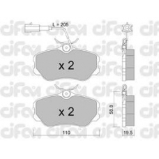 822-074-0 CIFAM Комплект тормозных колодок, дисковый тормоз