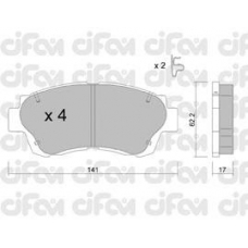 822-167-0 CIFAM Комплект тормозных колодок, дисковый тормоз
