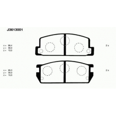 J3613001 NIPPARTS Комплект тормозных колодок, дисковый тормоз