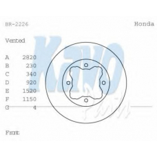 BR-2226 KAVO PARTS Тормозной диск