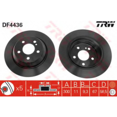 DF4436 TRW Тормозной диск