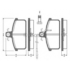 0 986 TB2 501 BOSCH Комплект тормозных колодок, дисковый тормоз