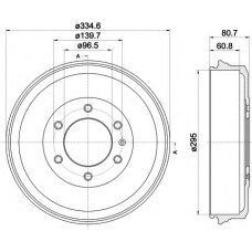 8DT 355 302-591 HELLA Тормозной барабан