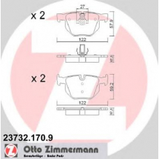 23732.170.9 ZIMMERMANN Комплект тормозных колодок, дисковый тормоз