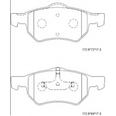 KD7525 ASIMCO Комплект тормозных колодок, дисковый тормоз