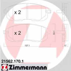 21562.170.1 ZIMMERMANN Комплект тормозных колодок, дисковый тормоз