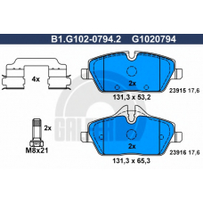 B1.G102-0794.2 GALFER Комплект тормозных колодок, дисковый тормоз