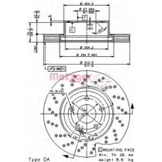 22024 V METZGER Тормозной диск