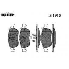 181915 ICER Комплект тормозных колодок, дисковый тормоз