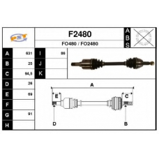 F2480 SNRA Приводной вал