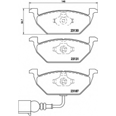 8DB 355 008-551 HELLA Комплект тормозных колодок, дисковый тормоз