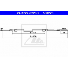24.3727-0223.2 ATE Трос, стояночная тормозная система