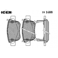 181688 ICER Комплект тормозных колодок, дисковый тормоз