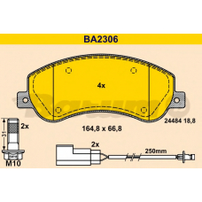 BA2306 BARUM Комплект тормозных колодок, дисковый тормоз