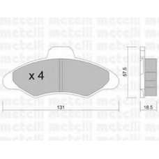 22-0071-0 METELLI Комплект тормозных колодок, дисковый тормоз