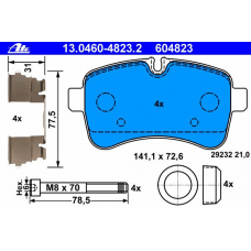 13.0460-4823.2 ATE Комплект тормозных колодок, дисковый тормоз