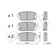 22-0784-0 METELLI Комплект тормозных колодок, дисковый тормоз