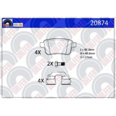 20874 GALFER Комплект тормозных колодок, дисковый тормоз
