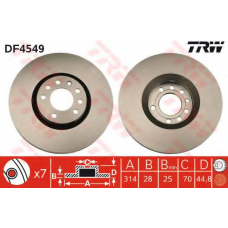 DF4549 TRW Тормозной диск