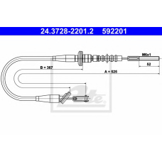 24.3728-2201.2 ATE Трос, управление сцеплением