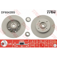 DF6042BS TRW Тормозной диск