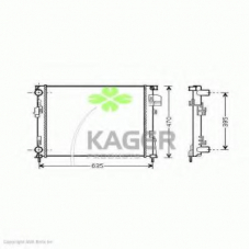 31-0986 KAGER Радиатор, охлаждение двигателя