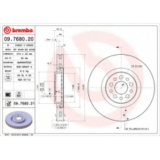 09.7680.21 BREMBO Тормозной диск