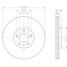 8DD 355 105-481 HELLA PAGID Тормозной диск