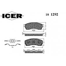 181292 ICER Комплект тормозных колодок, дисковый тормоз