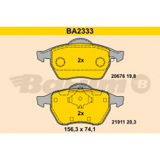 BA2333 BARUM Комплект тормозных колодок, дисковый тормоз