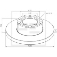 016.287-00A PE Automotive Тормозной диск