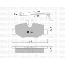 22-0576-0K METELLI Комплект тормозных колодок, дисковый тормоз