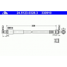24.5123-0328.3 ATE Тормозной шланг
