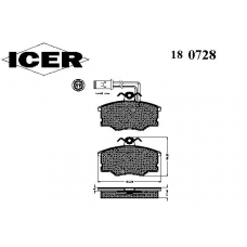 180728 ICER Комплект тормозных колодок, дисковый тормоз