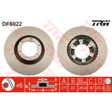 DF6022 TRW Тормозной диск