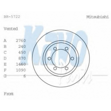 BR-5722 KAVO PARTS Тормозной диск