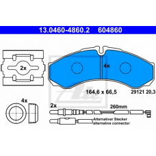 13.0460-4860.2 ATE Комплект тормозных колодок, дисковый тормоз