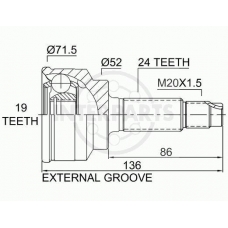 OJ-0498 InterParts Шарнирный комплект, приводной вал