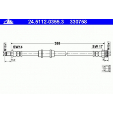 24.5112-0355.3 ATE Тормозной шланг