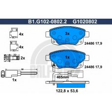 B1.G102-0802.2 GALFER Комплект тормозных колодок, дисковый тормоз