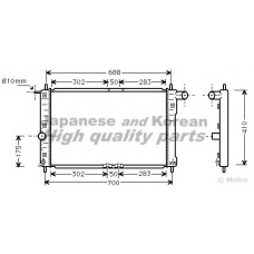 J212-01 ASHUKI Радиатор, охлаждение двигателя
