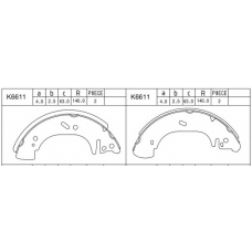 K6611 ASIMCO Комплект тормозных колодок