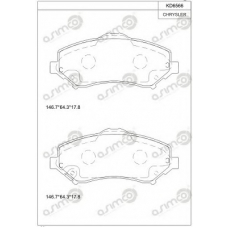 KD6566 ASIMCO Комплект тормозных колодок, дисковый тормоз