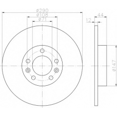 8DD 355 117-991 HELLA Тормозной диск