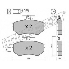 151.1 fri.tech. Комплект тормозных колодок, дисковый тормоз