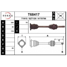 T68417 EAI Приводной вал
