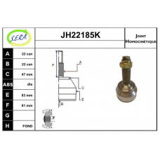 JH22185K SERA Шарнирный комплект, приводной вал