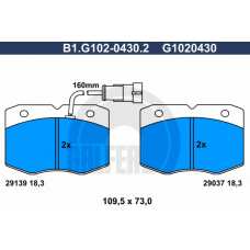 B1.G102-0430.2 GALFER Комплект тормозных колодок, дисковый тормоз