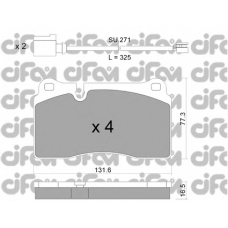 822-659-1K CIFAM Комплект тормозных колодок, дисковый тормоз