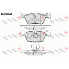 BL2699A1 FTE Комплект тормозных колодок, дисковый тормоз